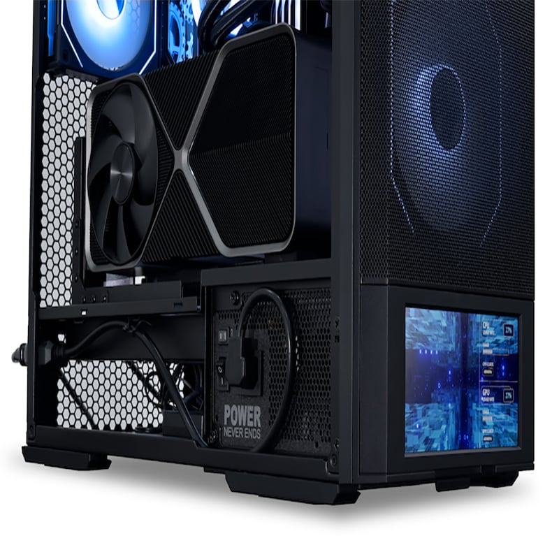 Ảnh minh họa Thùng máy Lian Li Lancool 207 Black (CASELL207DX) | ATX, Kèm sẵn 4 Fan, LCD 6 inch 2