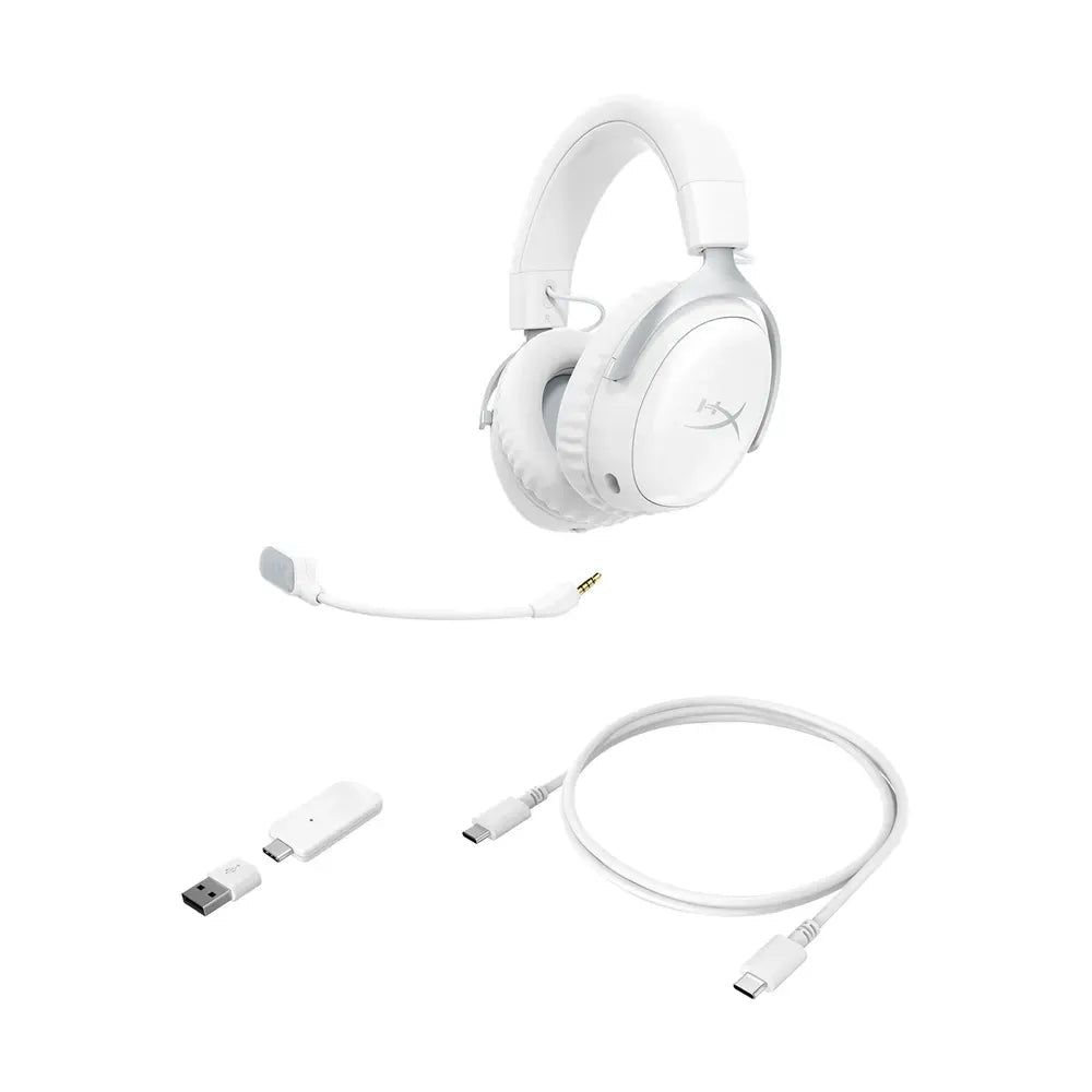 Ảnh minh họa Tai nghe gaming không dây HyperX Cloud III S Wireless với âm thanh không gian DTS – Trắng (AX6G1AA) 2