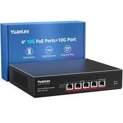  Switch PoE 10G 5 cổng Yuanley – 4 PoE + 1 uplink, 65W, 1G/2.5G/5G/10G 