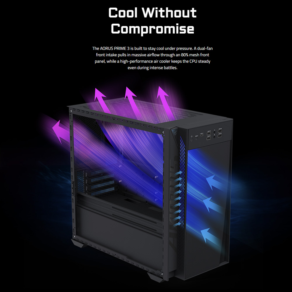 Ảnh minh họa PC Gigabyte AORUS PRIME 3 AP351 (Ryzen 5 9500F, RTX 5060 Ti 16GB, RAM 32GB DDR5, SSD 1TB, 650W, Win 11 Home) 2