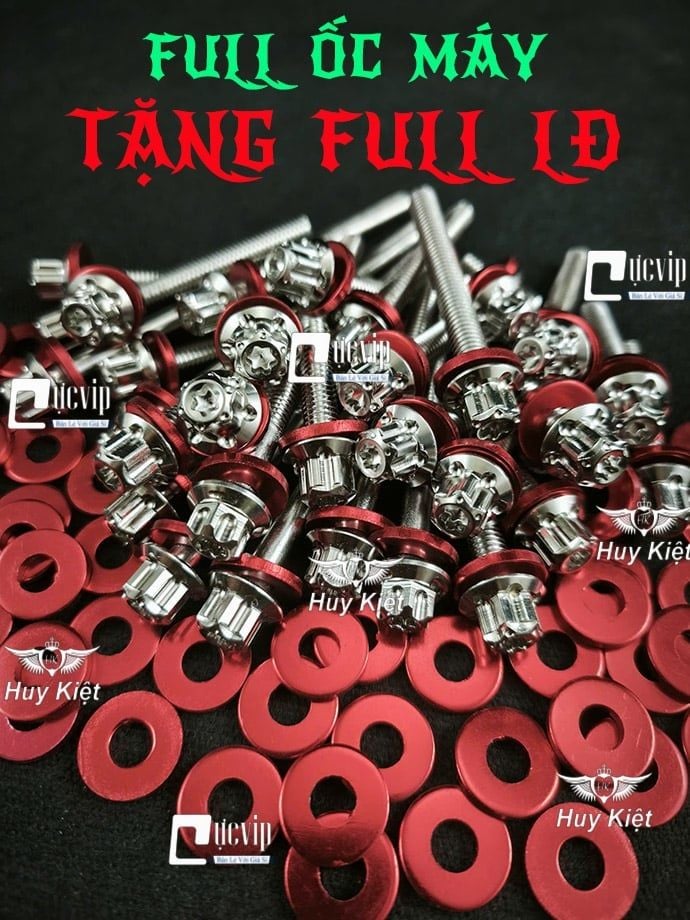 [Tặng FULL Lông Đền] [INOX 304] Full Bộ Ốc Lốc Máy Salaya D3 SH PCX Ex Win Raider Wa Dr Si Fu AB Vario Sonic Scoopy Vision Lead R15 MSX Jupiter Nouvo