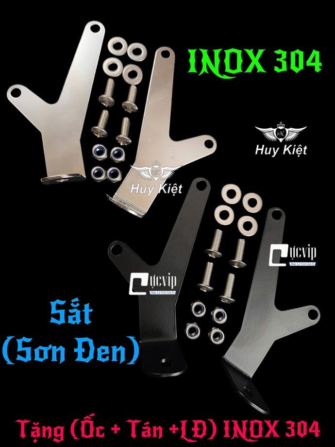 [Tặng Ốc Tán INOX 304] Bộ Pat Chống Rung Dè Con Chắn Bùn [INOX 304][SƠN ĐEN] VinFast Feliz, Feliz Neo, Feliz S, Feliz Lite, Feliz II