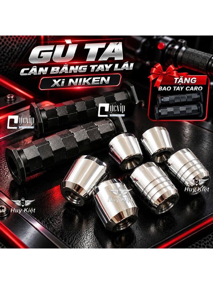 [Kèm Bao Tay CARO] [Xi NIKEN] Gù Tạ Cân Bằng Tay Lái Gắn Wa Dr Fu Si Win Ex Cub PCX NVX Vario Vision SH Luvias Mio Yaz Jupiter