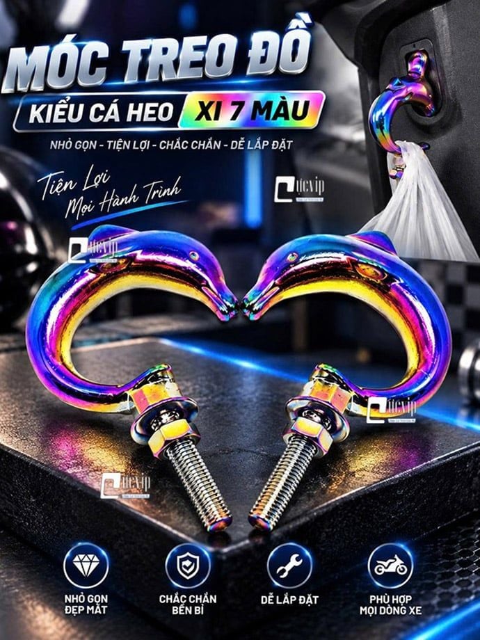 Móc Baga [Kiểu Cá Heo] Treo Đồ Wave, Dr, Future, Sirius, AB, Win, Ex, Sonic, NVX, PCX MS7041