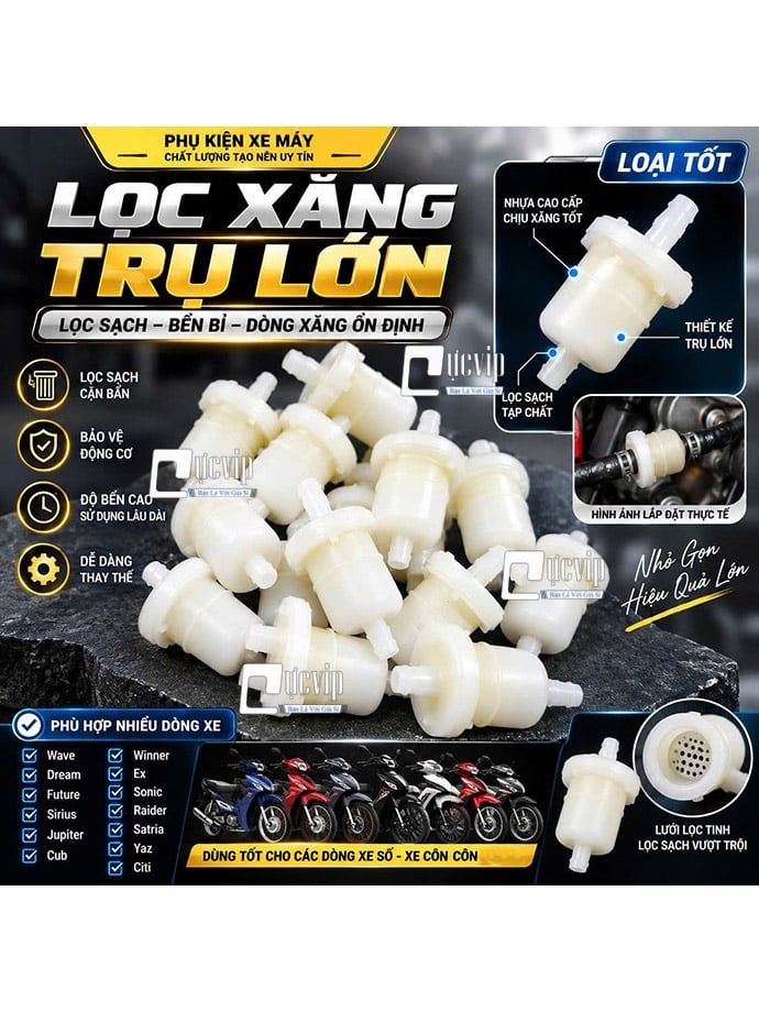 [Loại Tốt] Cốc Lọc Xăng Trụ Lớn [Tiết Kiệm Xăng] Wave Dream Future Sirius Jupiter Cub Winner Ex Yaz Citi Sonic Raider Satria MS7040