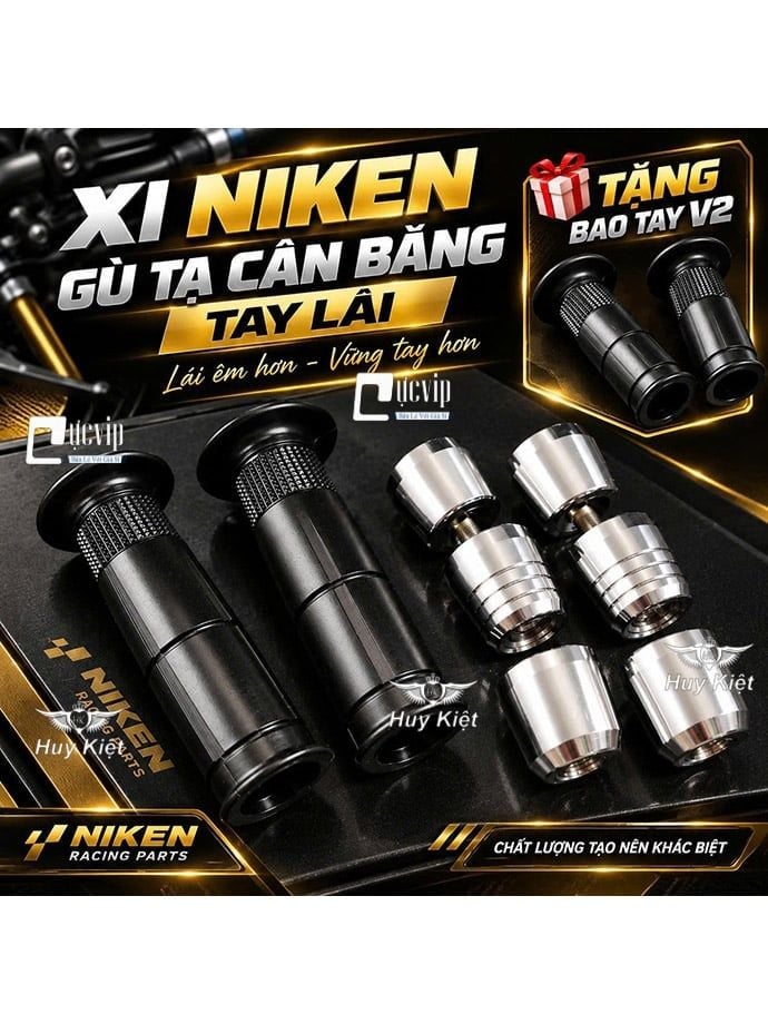 [Kèm Bao Tay V2] [Xi NIKEN] Gù Tạ Cân Bằng Tay Lái Gắn Win Ex Wa Dr Fu Si Cub PCX NVX Vario SH Luvias Mio Yaz Jupiter