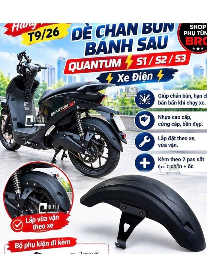 [Full Pat Ốc] Dè Con Chắn Bùn DatBike Quantum S1 S2 S3 Lắp Chuẩn Theo Xe, Chắn Bùn Bánh Sau Hiệu Quả MS7042