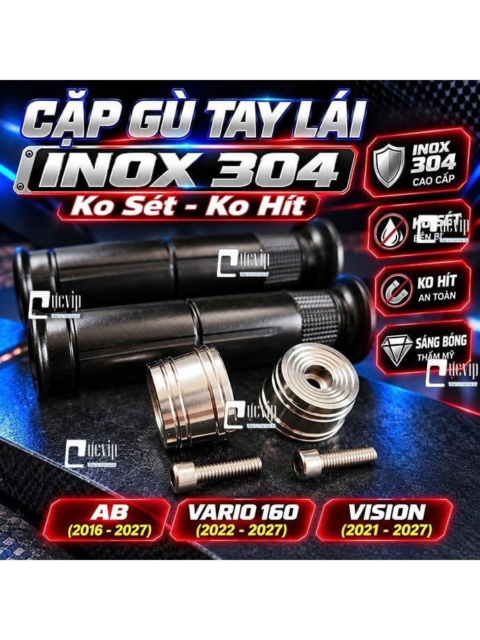 Gù Tay Lái [INOX 304] [Ko Sét, Ko Hít], Bao Tay V2 Vario 160 (2022 - 2027), AB 2016 - 2027, Vision 2021 - 2027