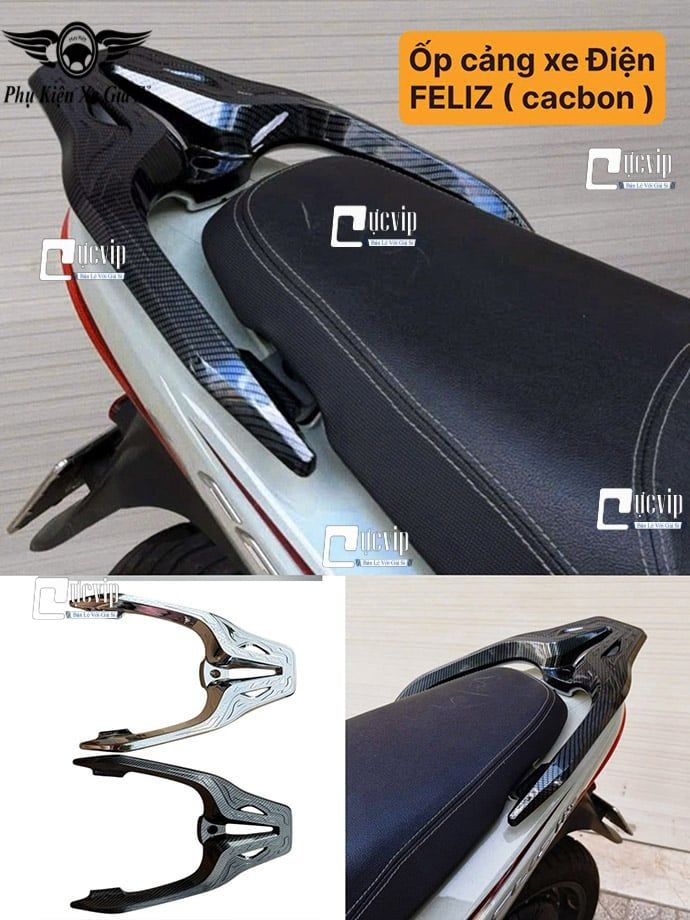Ốp Chụp Cảng Sau Xe Điện VinFast Feliz 2025 - 2026, Feliz Lite, Feliz Neo [Xi Niken] [Sơn Carbon] MS6975