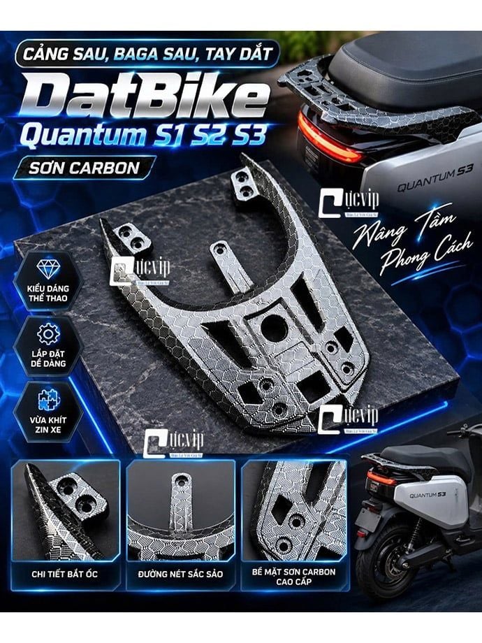 [Sơn CARBON] Cảng Sau, Baga Sau, Tay Dắt DatBike Quantum S1 S2 S3 MS7028
