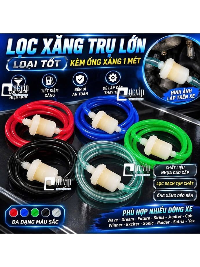 [Tặng Ống Xăng 1 Mét] Lọc Xăng Trụ Lớn [Loại Tốt] Wave Dream Future Sirius Jupiter Cub Winner Ex Sonic Raider Satria Yaz Citi