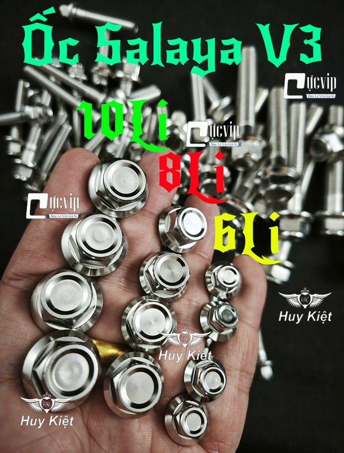 [MẪU CTS V3] ỐC SALAYA [INOX 304] 6Ly - 8Ly - 10Ly Chiều Dài Đầy Đủ Các Size