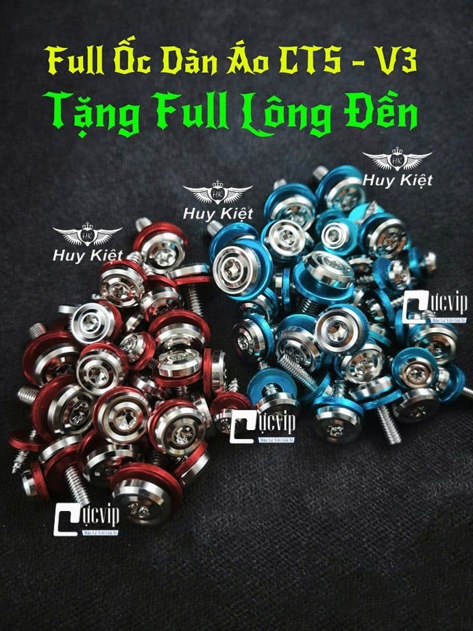 [FULL LÔNG ĐỀN] [CTS Mẫu V3] Full Bộ Ốc Dàn Áo Salaya INOX 304 Xipo AB Wave Mio Jupiter Sonic Dr Si Fu Vario Ex Win