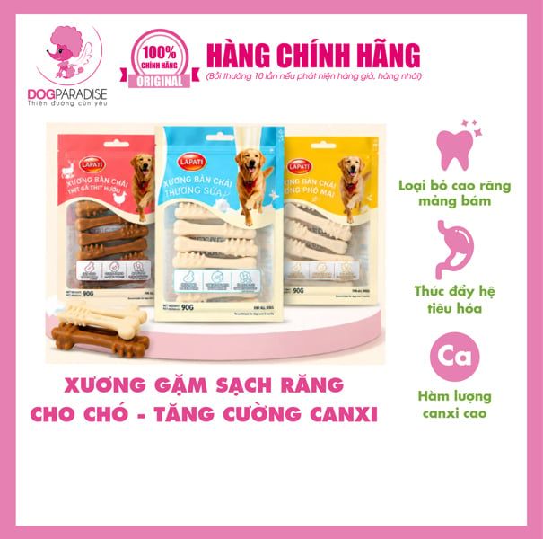 Xương gặm sạch răng hương sữa cho chó Lapati