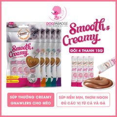 Súp thưởng cho mèo vị cá ngừ Gnawlers Creamy túi 60g 4 thanh