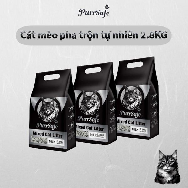 Cát vệ sinh cho mèo tổng hợp đậu nành than hoạt tính hương sữa PurrSafe