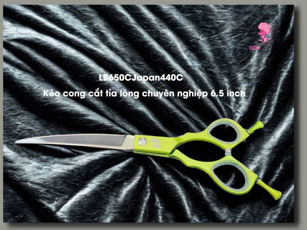Kéo cong cắt tỉa lông chuyên nghiệp 6.5 inch - LB-650C-Japan 440C - thép Nhật 440C (30°cong) - Curved Scissor 6.5