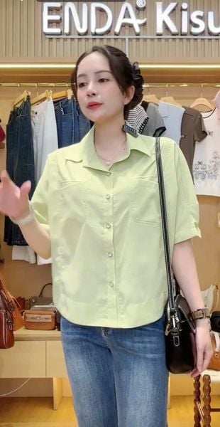  A598-Áo Linen Tencel  2 Túi 