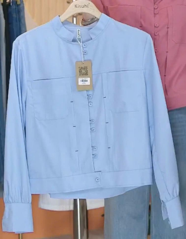  A730-Áo Sơ mi Khoác Ngắn Cổ Đứng 