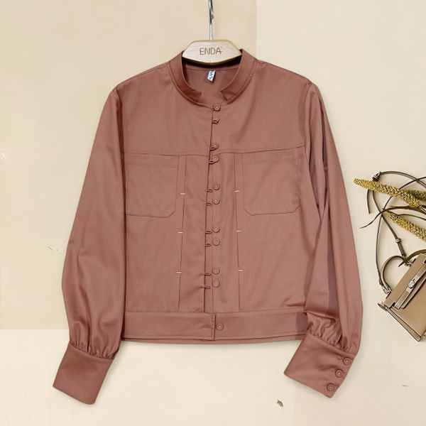  A730-Áo Sơ mi Khoác Ngắn Cổ Đứng 