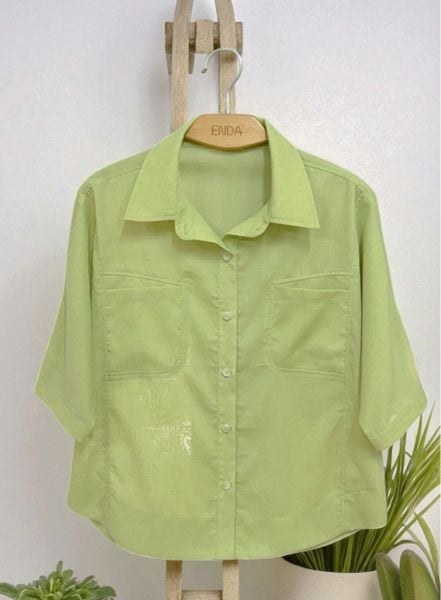  A598-Áo Linen Tencel  2 Túi 