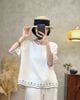A685-Áo Linen Cổ Tròn Thêu Họa Tiết Nghệ Thuật Thanh Lịch Cổ Điển