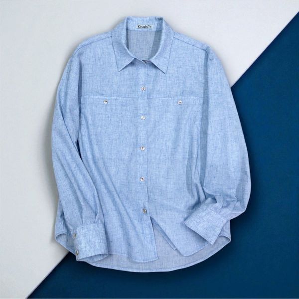  A716-Áo Sơ Mi Linen Tencel Tay Dài 