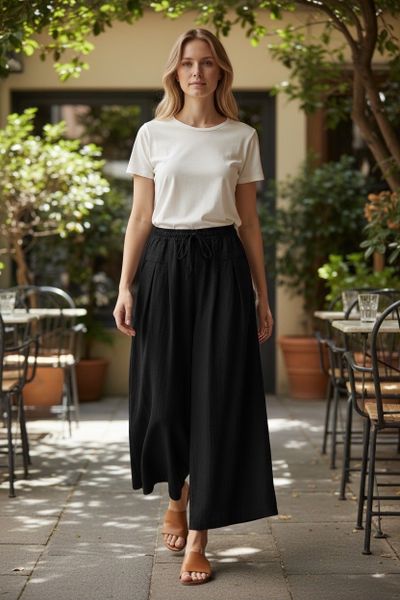  Q352- Quần Lụa  Tencel Brocade Ống Rộng 