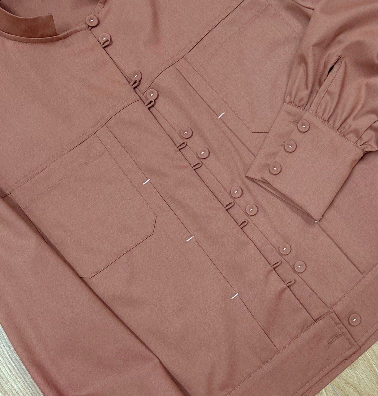  A730-Áo Sơ mi Khoác Ngắn Cổ Đứng 