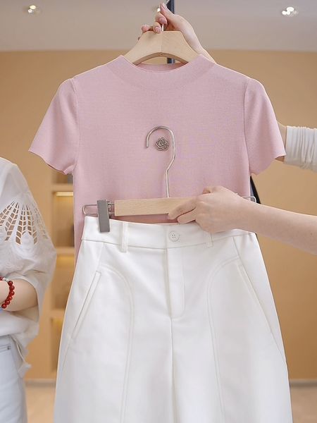  A355-Áo Thun Len Lụa Băng Hoa Trà Pháp 