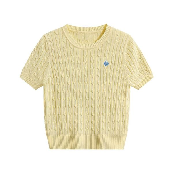  A725-Áo Len Lụa Cổ Tròn Dệt Xoắn Mùa Thu 