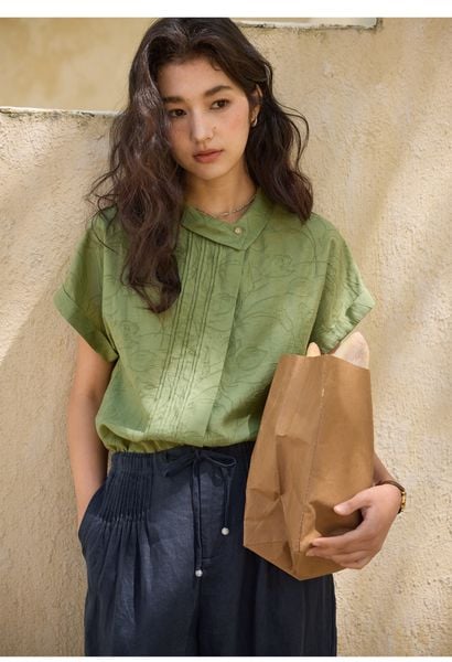  A717- Áo Sơ Mi Họa Tiết Hoa Tulip 