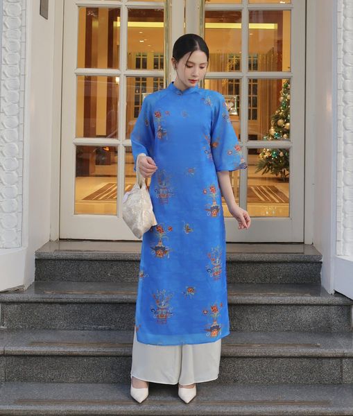  AD07-Áo Dài Tứ Hoa 