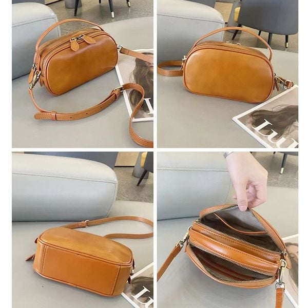  TX153-Túi Xách Da Thật Oval Tiện Dụng 
