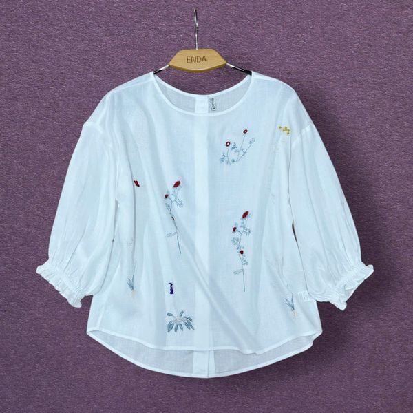  A332- Áo lụa Tencel Thêu Hoa 