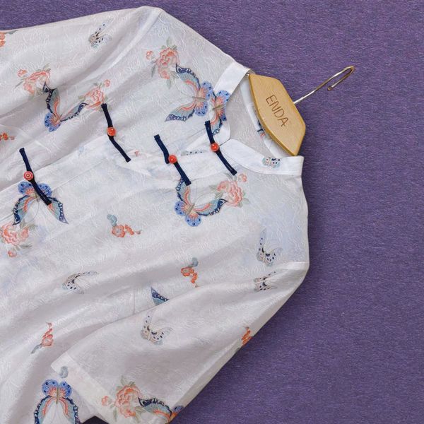  A621- Áo Tencel Jacquard  hình bướm 