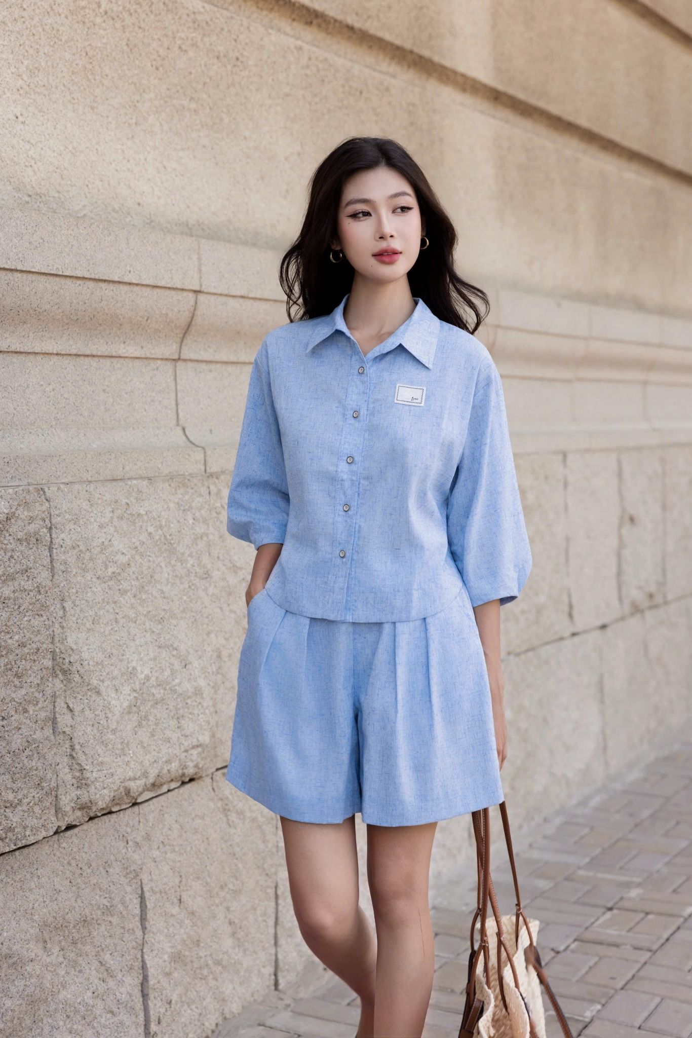  Q265-Quần Short Linen Tencel 2 lớp 