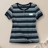  AT39-Áo Thun Sọc Cổ Tròn Tay Ngắn 