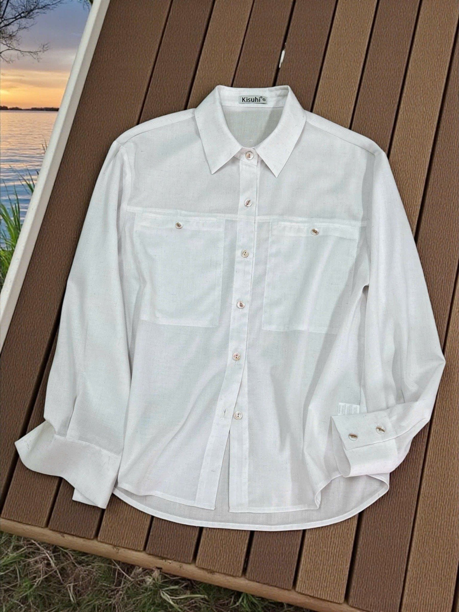  A716-Áo Sơ Mi Linen Tencel Tay Dài 