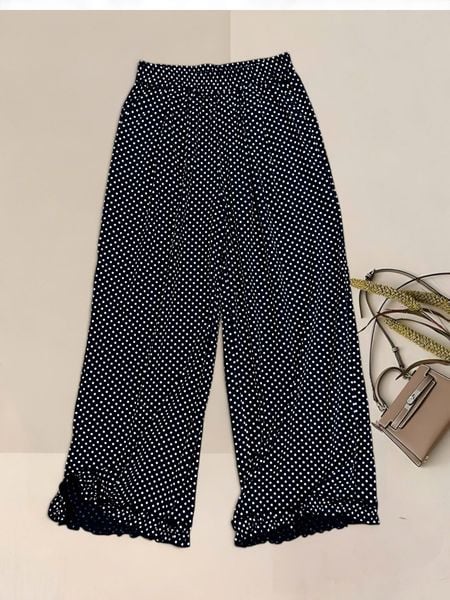  Q350- Quần Cotton Ống Rộng Chấm Bi 