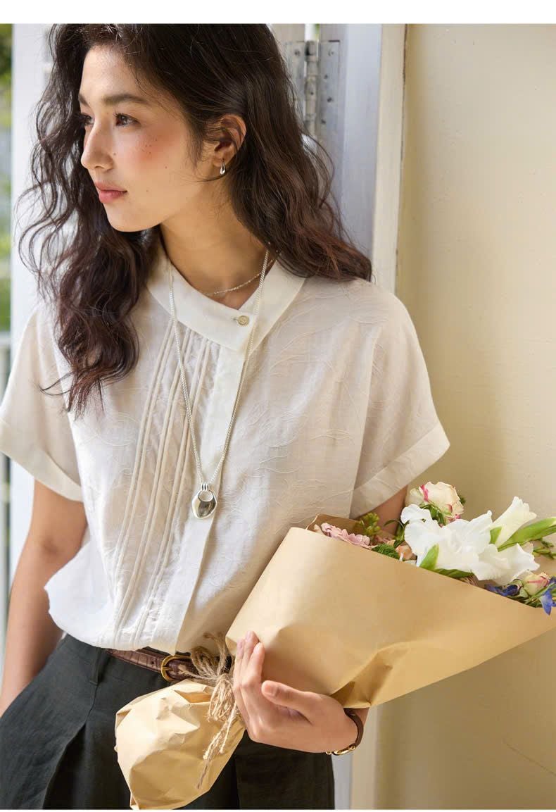  A717- Áo Sơ Mi Họa Tiết Hoa Tulip 