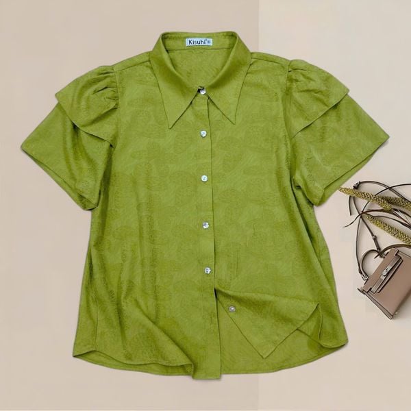  A736-Áo Sơ Mi  Tencel  jacquard Họa Tiết 