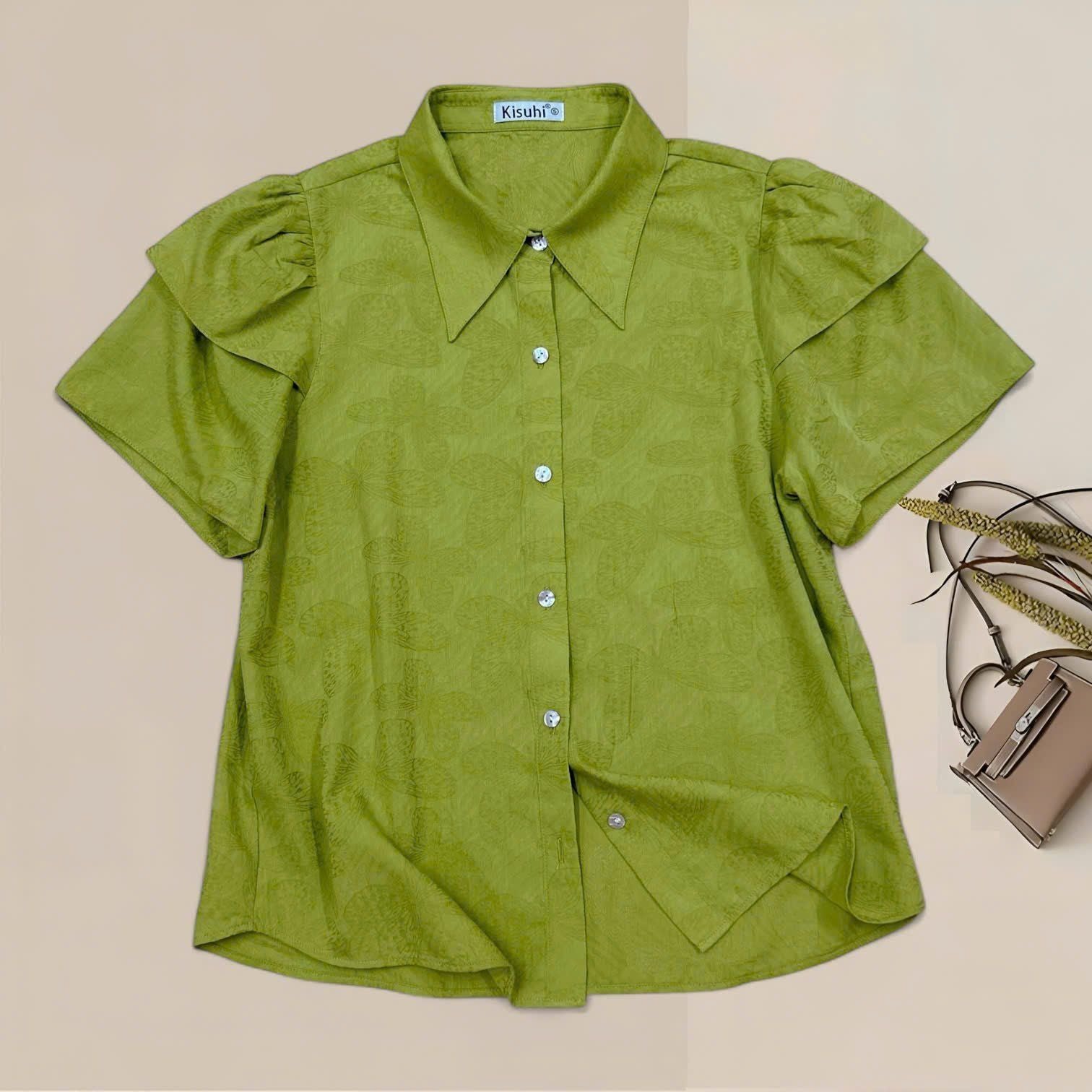  A736-Áo Sơ Mi  Tencel  jacquard Họa Tiết 