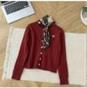  A749-Áo Len Dệt Kim Cardigan Thêu Mèo May Mắn Mùa Thu Hàn Quốc 