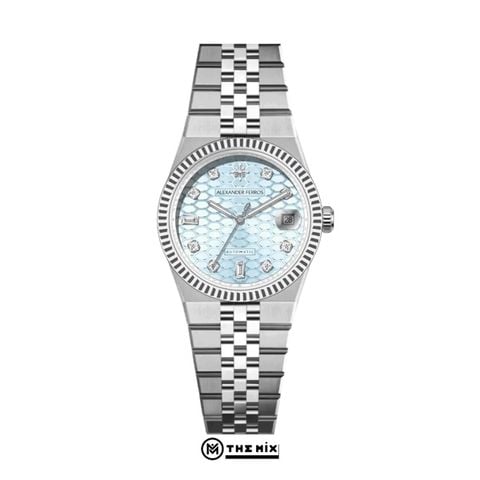 Đồng Hồ Alexander Ferros tiffany Dial Fluted Silver - 37.5mm