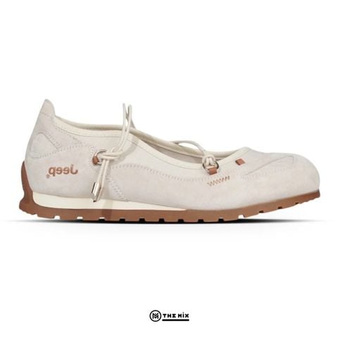 Jeep Chunky Mary Jane Low-Cut 'Flats White'