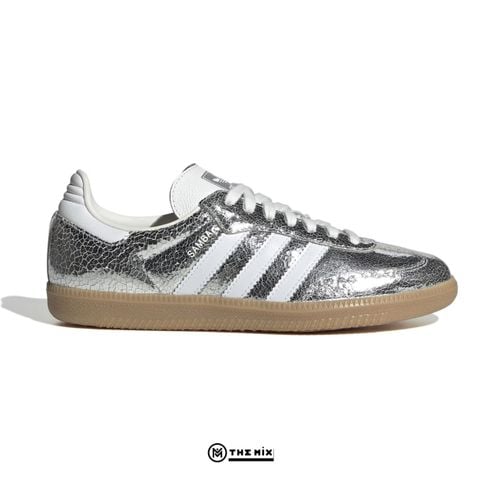 adidas Samba OG Silver Metallic Cracked Leather