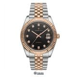 Đồng Hồ AF 8132D/01 - 40mm - Black Sunburst Dial Fluted Silver Gold - ảnh 1