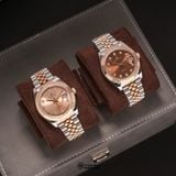 Đồng Hồ AF 8132D/08 - 40mm Choco Sunburst Dial Fluted Silver Gold - ảnh 4