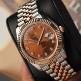 Đồng Hồ AF 8132D/08 - 40mm Choco Sunburst Dial Fluted Silver Gold - ảnh 6